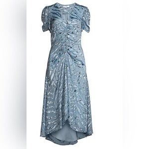 Parker Shelley Illusion Tiger-stripe Stretch Silk Dress in Arctic Tiger